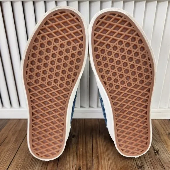 Vans Woven Old Skool Stackform Womens Sz 7.5 Blue Denim Platform Sneakers Shoes - Picture 7 of 9